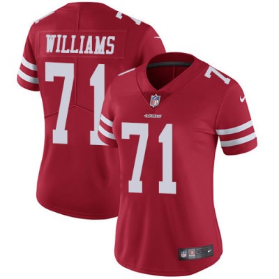 San Francisco 49ers #71 Trent Williams Red Team Color Women's Stitched NFL Vapor Untouchable Limited Jersey